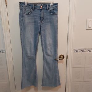 American Eagle Hi Rise Light Blue Jeans Size 8